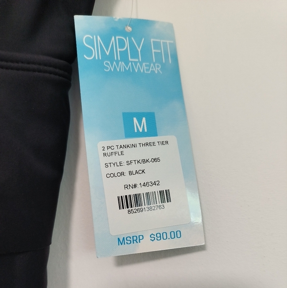 New Top Black Swimsuit / Size Medium - Picture 4 of 9